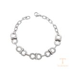 دستبند ژوپینگ طلای سفید (رادیوم) بدون نگین کد X000972489