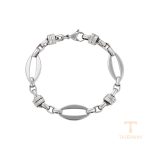 دستبند ژوپینگ طلای سفید (رادیوم) بدون نگین کد X000977185