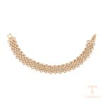 دستبند ژوپینگ رنگ طلایی طرح طلا ۱۸ عیار بدون نگین کد X000987186