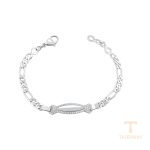 دستبند ژوپینگ طلای سفید (رادیوم) نگین‌دار کد X001157563
