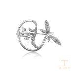 سنجاق سینه ژوپینگ طلای سفید (رادیوم) نگین‌دار کد A00899196