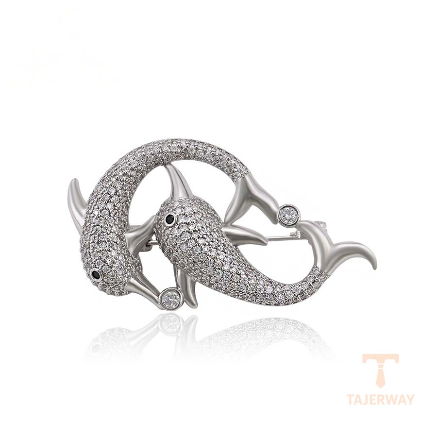 زیورآلات ژوپینگ طلای سفید (رادیوم) نگین‌دار کد A00899454