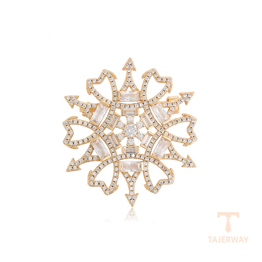 زیورآلات ژوپینگ رنگ طلایی طرح طلا ۱۸ عیار نگین‌دار کد A00912259