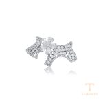 سنجاق سینه ژوپینگ طلای سفید (رادیوم) نگین‌دار کد A00913090