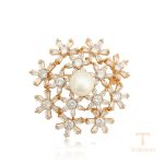 سنجاق سینه ژوپینگ رنگ طلایی طرح طلا ۱۸ عیار نگین‌دار کد A00915256