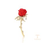 سنجاق سینه ژوپینگ رنگ طلایی طرح طلا ۱۴ عیار نگین‌دار کد BL brooches-603