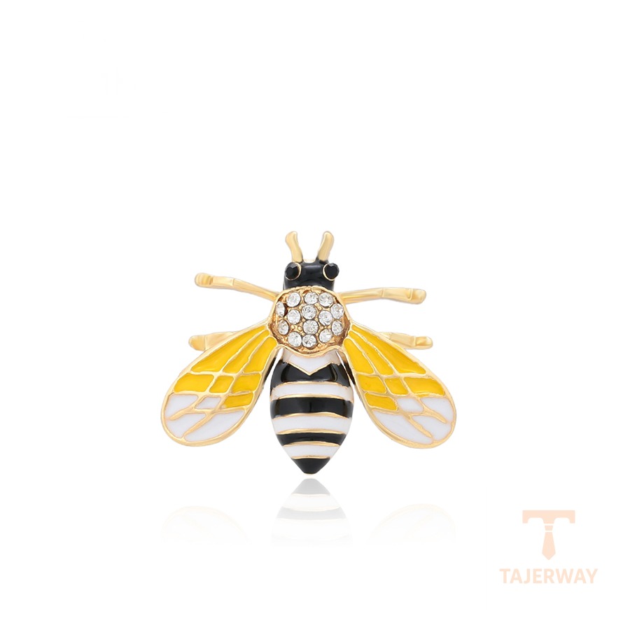 ست ژوپینگ رنگ طلایی طرح طلا ۱۴ عیار نگین‌دار کد BL brooches-607