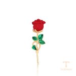 سنجاق سینه ژوپینگ رنگ طلایی طرح طلا ۱۴ عیار بدون نگین کد BL brooches-618
