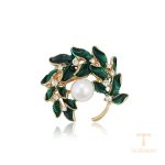 ست ژوپینگ رنگ طلایی طرح طلا ۱۸ عیار نگین‌دار کد BL brooches-625