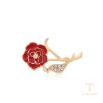 ست ژوپینگ رنگ طلایی طرح طلا ۱۸ عیار نگین‌دار کد BL brooches-640