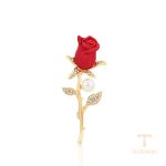 سنجاق سینه ژوپینگ رنگ طلایی طرح طلا ۱۸ عیار نگین‌دار کد BL brooches-646