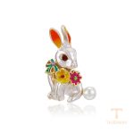 سنجاق سینه ژوپینگ رنگ طلایی طرح طلا ۱۴ عیار نگین‌دار کد BL brooches-686