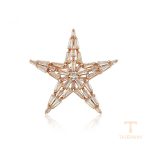 سنجاق سینه ژوپینگ رنگ طلایی طرح طلا ۱۸ عیار نگین‌دار کد brooches-421