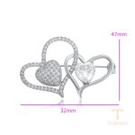 نمای نزدیک سنجاق سینه ژوپینگ نگین‌دار رنگ ثابت کد brooches-564