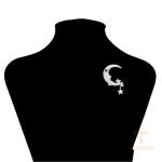 سنجاق سینه ژوپینگ طلای سفید (رادیوم) نگین‌دار کد brooches-644