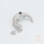 نمای نزدیک سنجاق سینه ژوپینگ نگین‌دار کد brooches-644