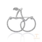 سنجاق سینه ژوپینگ طلای سفید (رادیوم) نگین‌دار کد brooches-646