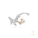 سنجاق سینه ژوپینگ طلای سفید (رادیوم) نگین‌دار کد X000772322