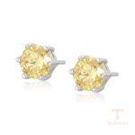 گوشواره ژوپینگ طلای سفید (رادیوم) نگین‌دار کد 14E23111409-A3