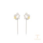 گوشواره ژوپینگ طلای سفید (رادیوم) نگین‌دار کد 14E2361603