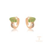 گوشواره ژوپینگ رنگ طلایی طرح طلا ۱۸ عیار نگین‌دار کد 14E2361702