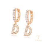 نمای نزدیک گوشواره ژوپینگ نگین‌دار کد 14E25041601