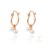 گوشواره ژوپینگ رنگ طلایی طرح طلا ۱۸ عیار بدون نگین کد 14E2590901