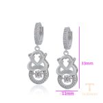نمای نزدیک گوشواره ژوپینگ نگین‌دار کد 810688183