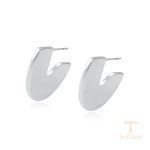 گوشواره ژوپینگ طلای سفید (رادیوم) بدون نگین کد 99016