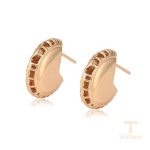 گوشواره ژوپینگ رنگ طلایی طرح طلا ۱۸ عیار بدون نگین کد 99631