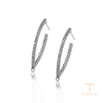 گوشواره ژوپینگ طلای سفید (رادیوم) نگین‌دار کد A00411861