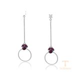 گوشواره ژوپینگ طلای سفید (رادیوم) نگین‌دار کد A00492738