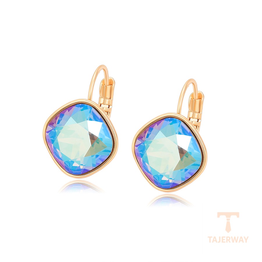 گوشواره ژوپینگ رنگ طلایی طرح طلا ۱۸ عیار نگین‌دار کد A00611549