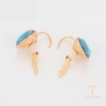گوشواره ژوپینگ رنگ طلایی طرح طلا ۱۸ عیار نگین‌دار کد A00611565