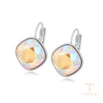 گوشواره ژوپینگ طلای سفید (رادیوم) نگین‌دار کد A00611623
