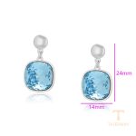 نمای نزدیک گوشواره ژوپینگ نگین‌دار کد A00621992