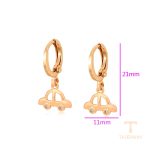 نمای نزدیک گوشواره ژوپینگ نگین‌دار کد A00697655