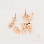 نمای نزدیک گوشواره ژوپینگ نگین‌دار کد A00711800