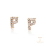 نمای نزدیک گوشواره ژوپینگ نگین‌دار کد A00898006