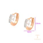 نمای نزدیک گوشواره ژوپینگ نگین‌دار کد A00905091