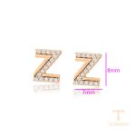 نمای نزدیک گوشواره ژوپینگ نگین‌دار کد A00910747