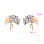 نمای نزدیک گوشواره ژوپینگ نگین‌دار کد A00920092
