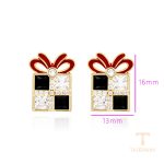 نمای نزدیک گوشواره ژوپینگ نگین‌دار رنگ ثابت کد BLE-4273