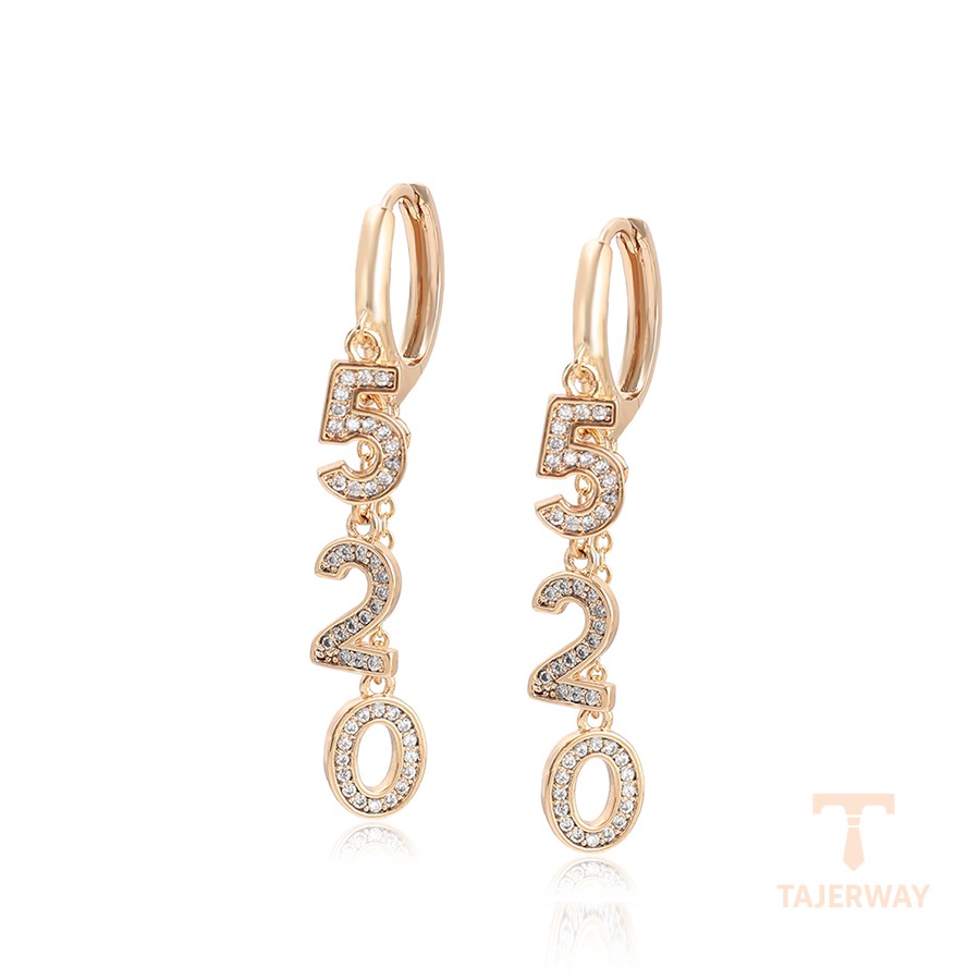 گوشواره ژوپینگ رنگ طلایی طرح طلا ۱۸ عیار نگین‌دار کد C000010803