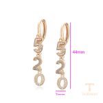 نمای نزدیک گوشواره ژوپینگ نگین‌دار کد C000010803
