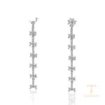 گوشواره ژوپینگ طلای سفید (رادیوم) نگین‌دار کد C000011069