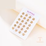 گوشواره ژوپینگ رنگ طلایی طرح طلا ۲۴ عیار بدون نگین کد earring-1637-8