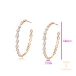نمای نزدیک گوشواره ژوپینگ نگین‌دار رنگ ثابت کد S00074194