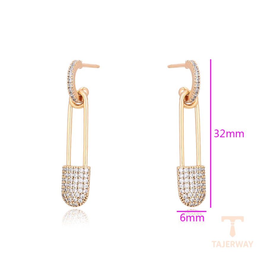 نمای نزدیک گوشواره ژوپینگ نگیندار کد S00119064