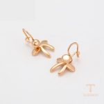 نمای نزدیک گوشواره ژوپینگ بدون نگین رنگ ثابت کد S00137361